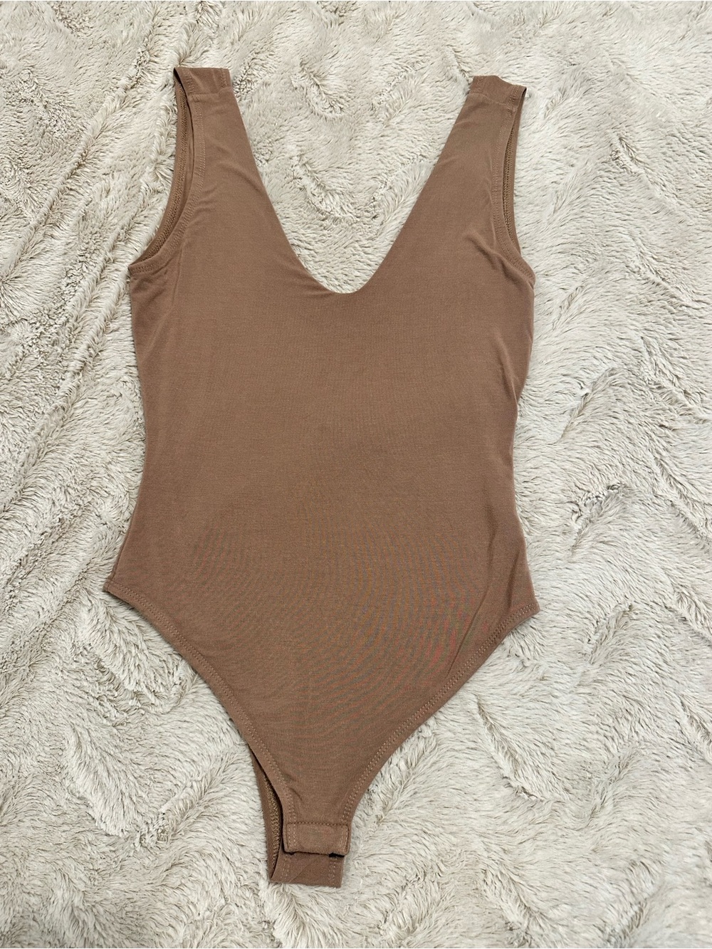 Sleeveless Scoop Neck Bodysuit - Brown
